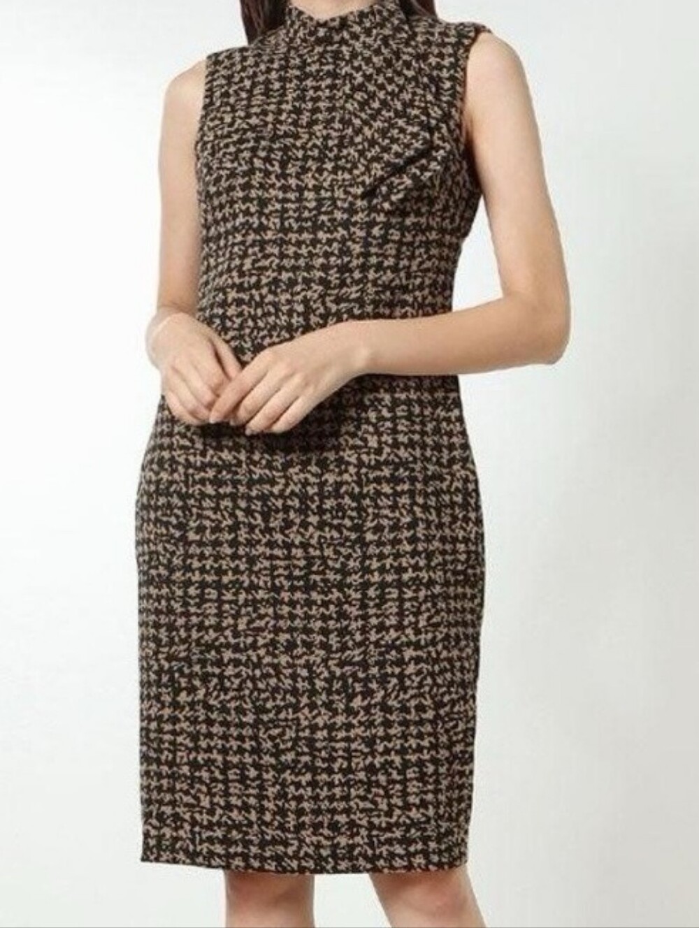 Calvin Klein Sleeveless Brown And Black Sheath Dress Size 12